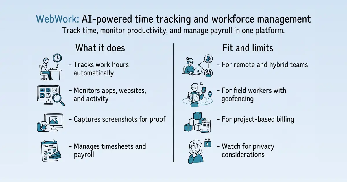 WebWork Time Tracker at a glance