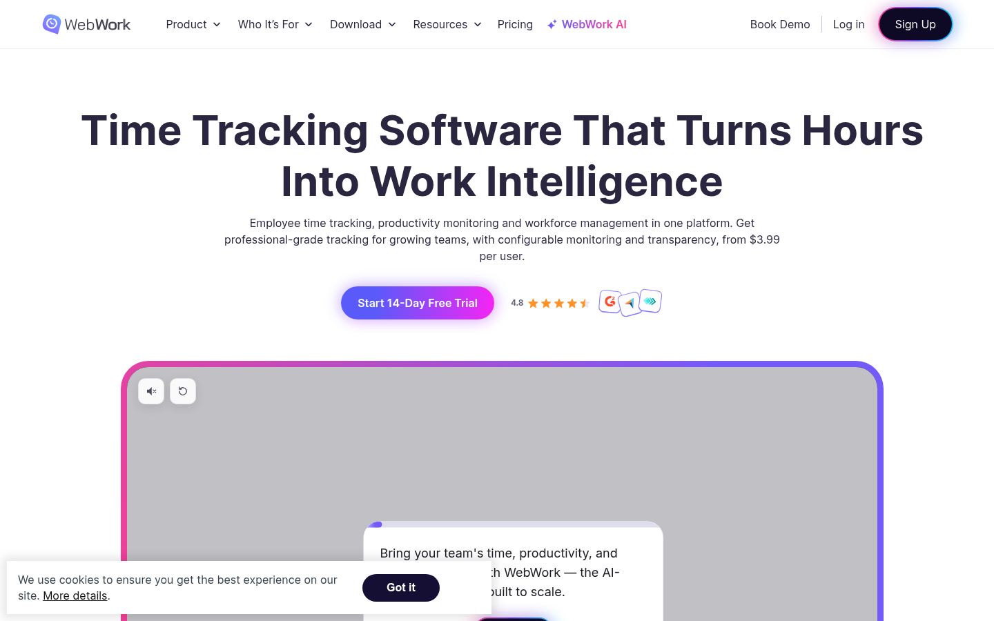 Homepage of the website, as captured