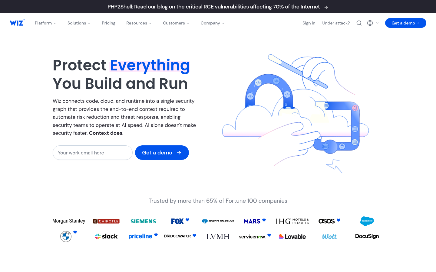 Homepage of the website, as captured