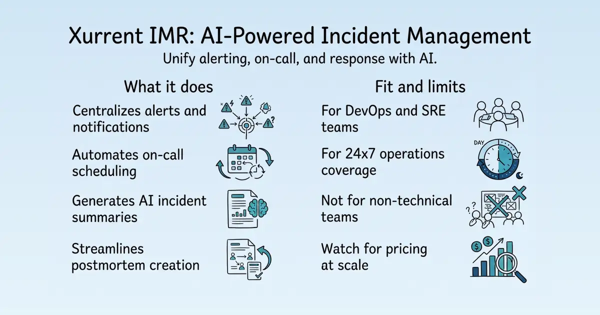 Xurrent IMR (Formerly Zenduty) at a glance