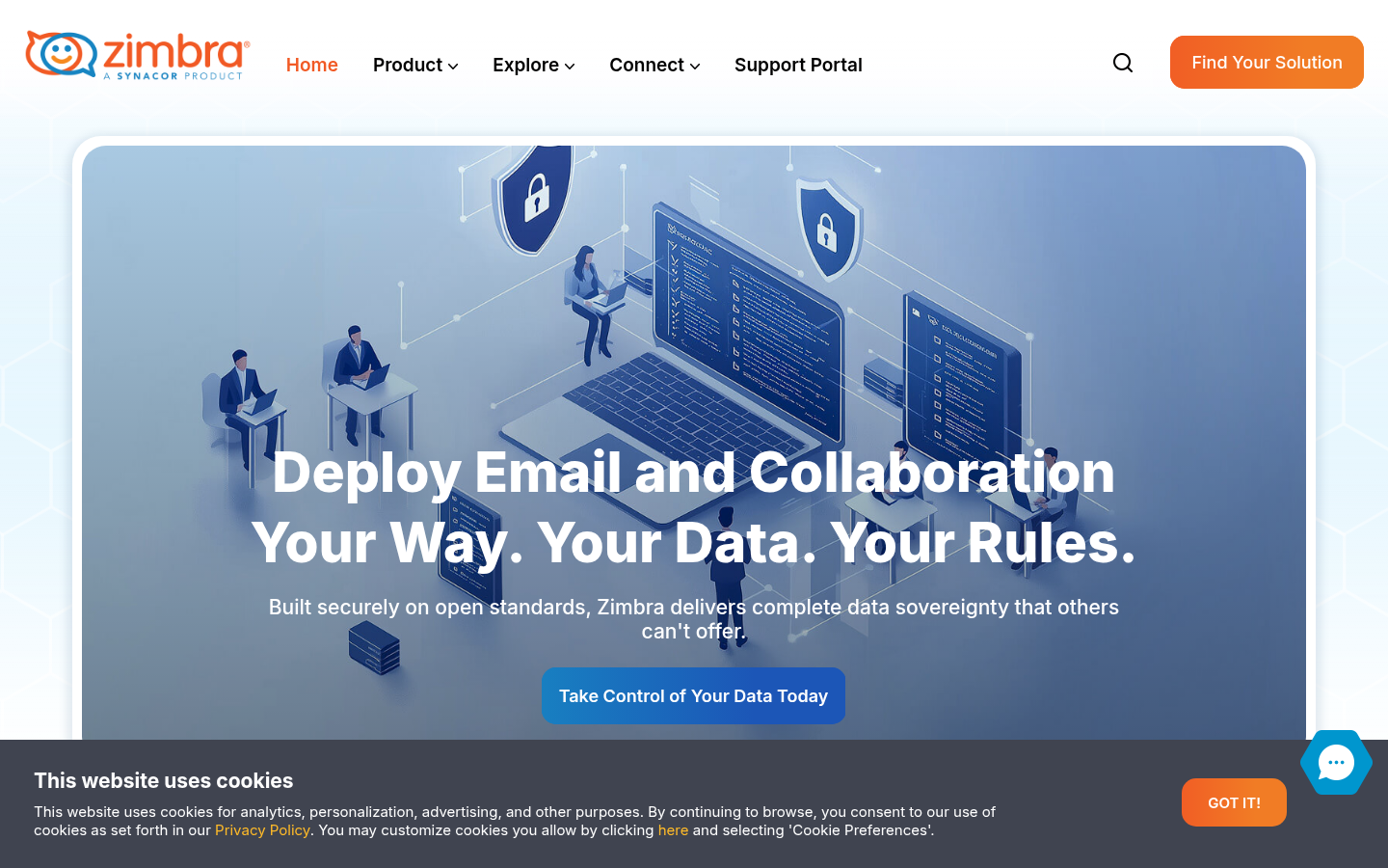 Homepage of the website, as captured