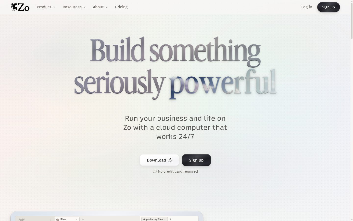 Homepage of the website, as captured