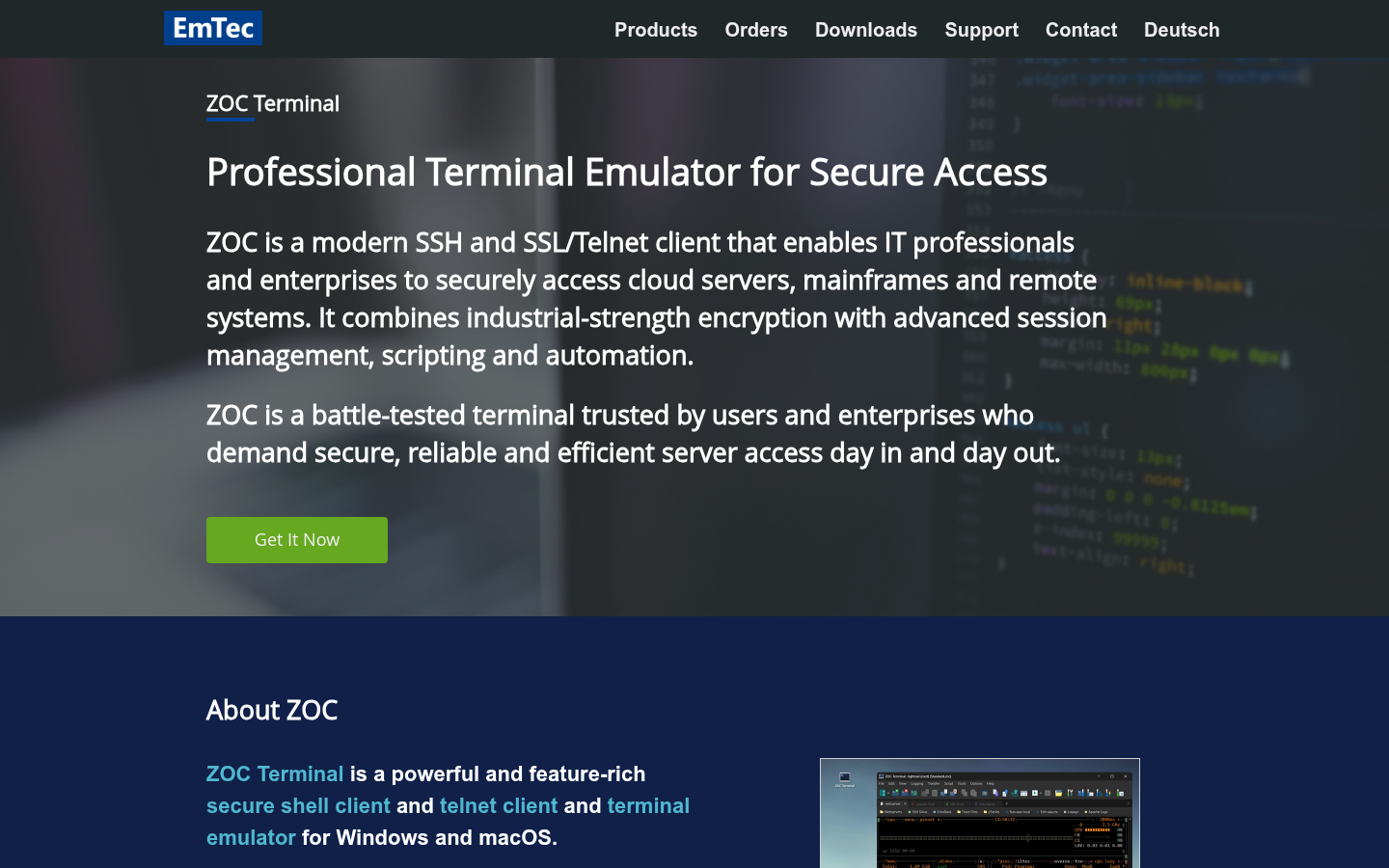 Homepage of the website, as captured