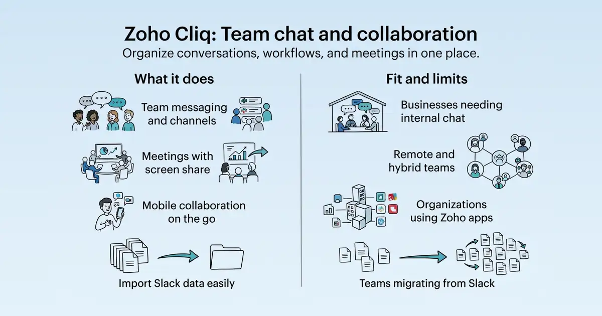Zoho Cliq at a glance