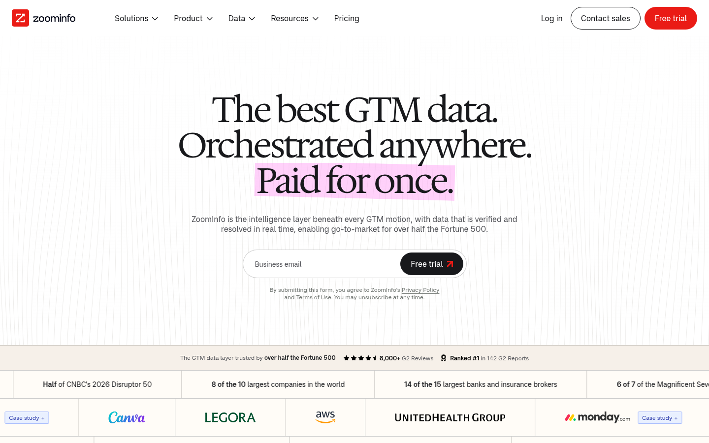 Homepage of the website, as captured