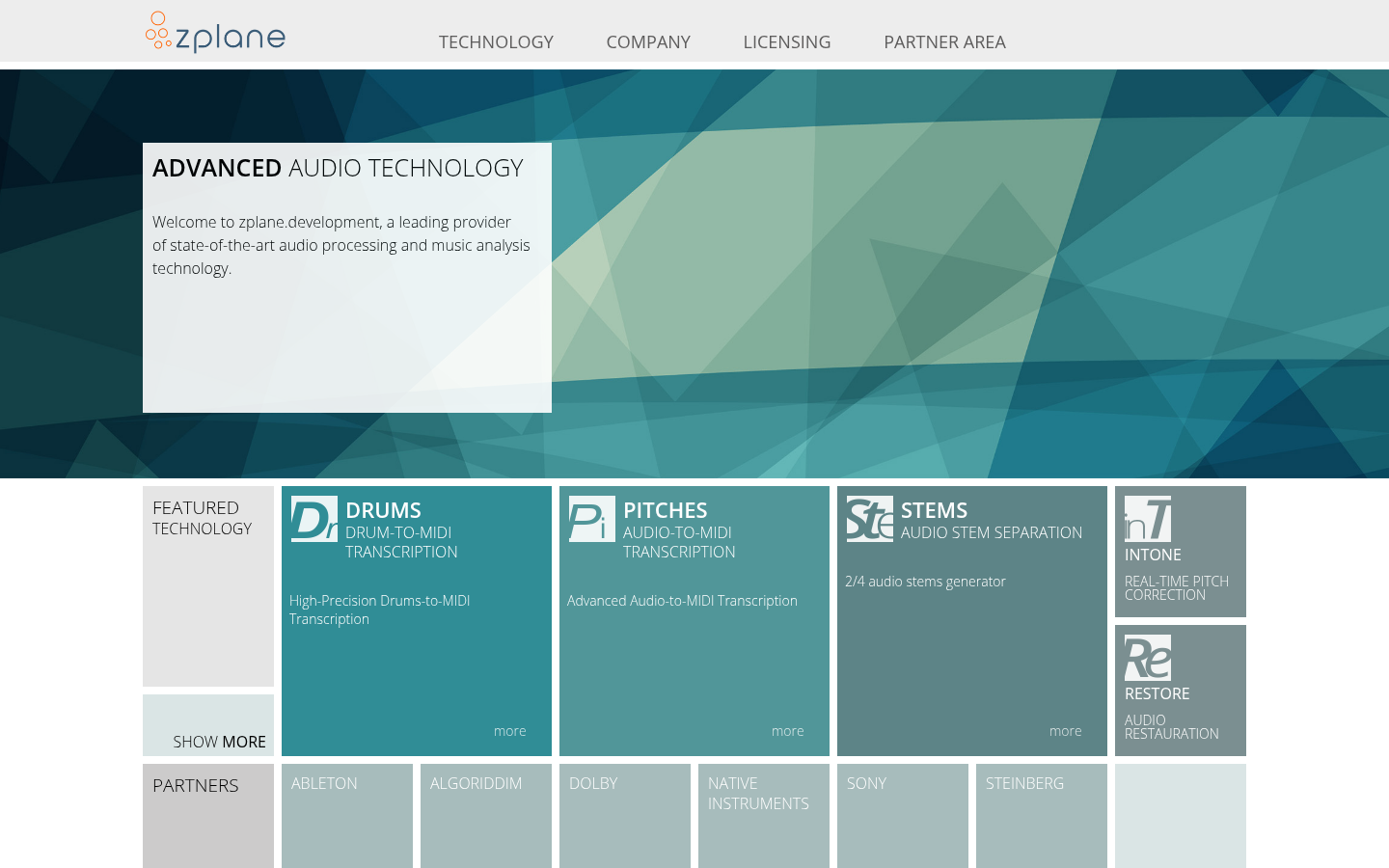 Homepage of the website, as captured