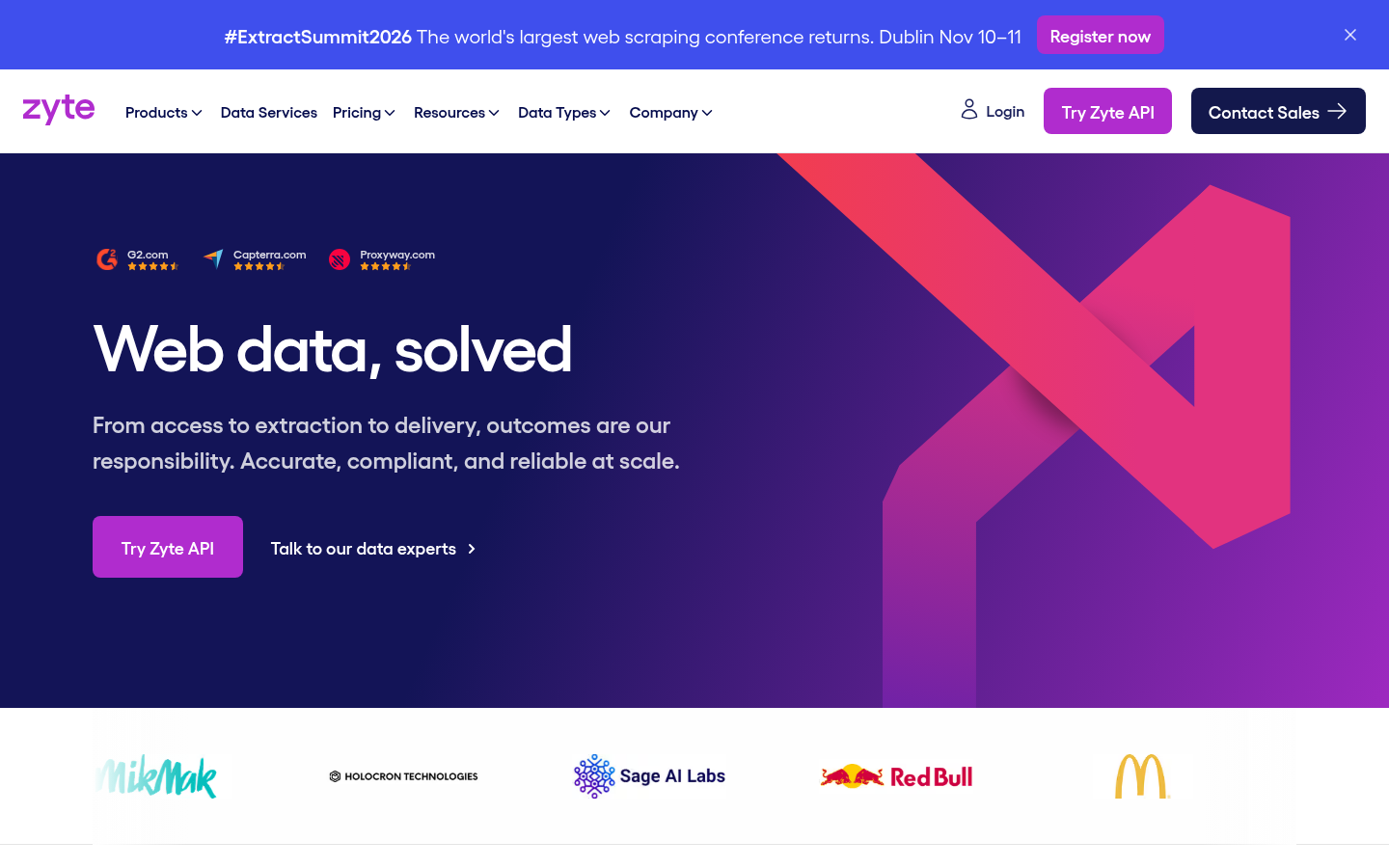 Homepage of the website, as captured